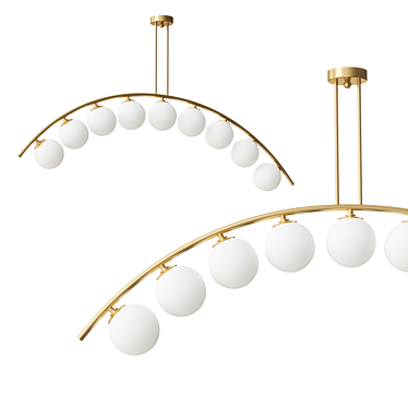 Modern Ceiling Lamp with Arc and Balls 3D model image 1 