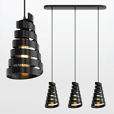 Loft-Style Hanging Lamp - Chic and Modern 3D model image 1 