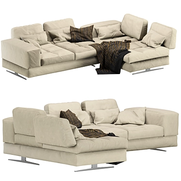 Modular Sofa Blues MaxDivani - Stylish and Versatile 3D model image 1 