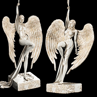 Ethereal Winged Sculpture 3D model image 1 