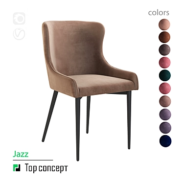 Elegant Velvet Jazz Chair 3D model image 1 