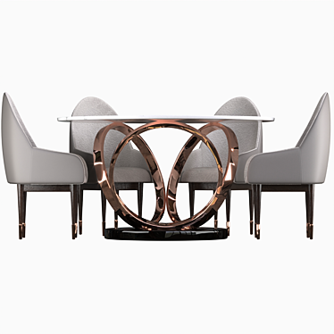 Elegant Cassie Marble Dining Table 3D model image 1 