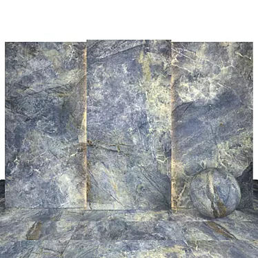 Elegant Azul Marble Textured Tiles 3D model image 1 