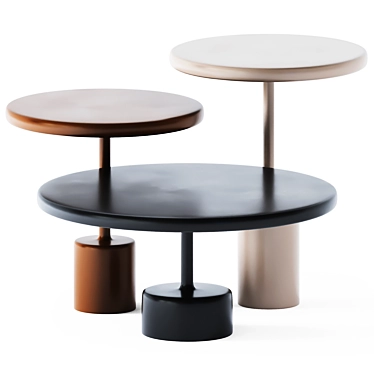 Minimalist Steel Coffee Tables 3D model image 1 