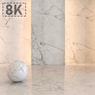Creamy White Marble: Stunning Design 3D model image 1 