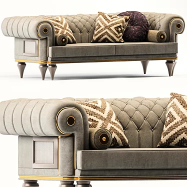 Elegant Armani Chesterfield Sofa 3D model image 1 