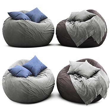 Cozy Jumbo Cord Beanbag 3D model image 1 