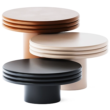 Elegant Scala Round Tables 3D model image 1 