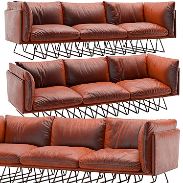 Grazia & Co Millipede Sofa: Australian Crafted Steel Frame 3D model image 1 