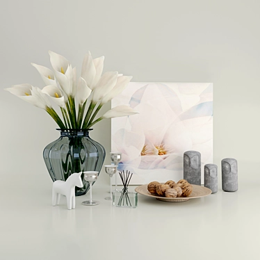 IKEA Decor Collection: Art, Flowers, Vase & More! 3D model image 1 
