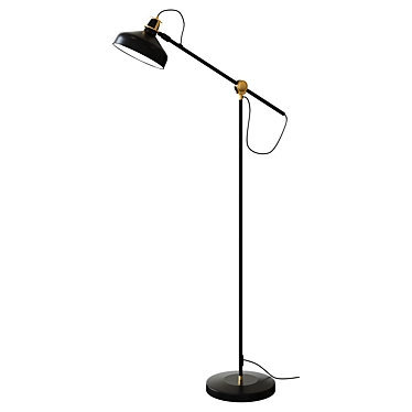 Modern Black Floor Reading Lamp 3D model image 1 