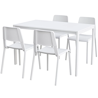 Modern White Dining Set: Melltorp & Teodores 3D model image 1 