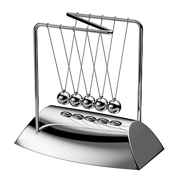 Classic Newton Cradle Toy 3D model image 1 