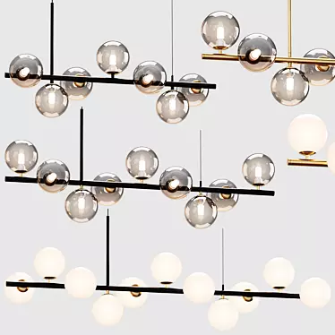 Multicolored Hanging Lamps Set 3D model image 1 