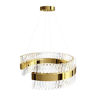 Elegant Glass LED Chandelier 3D model image 1 