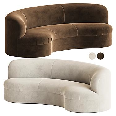  Modern Curved Sofa: Weiman Thesouthlooploft 3D model image 1 