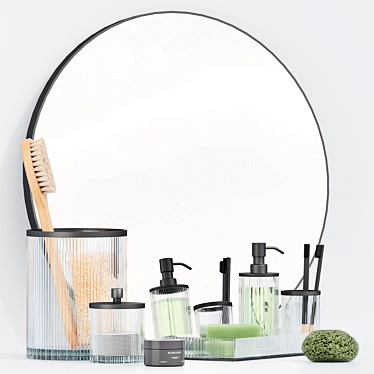 Luxury Bath Set: Infinity Mirror & Athena Accessories 3D model image 1 