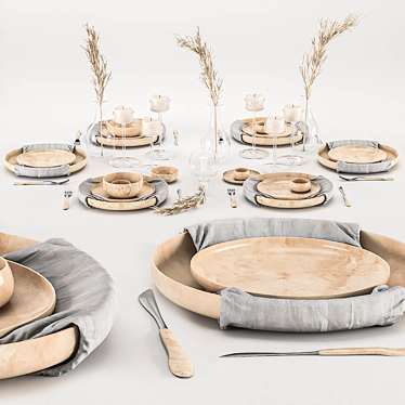 Elegant Table Setting: 3D Max + OBJ 3D model image 1 