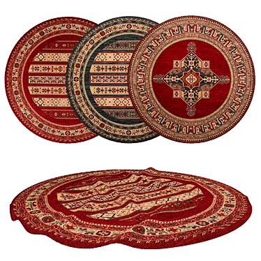 Versatile Round Rug Set 3D model image 1 