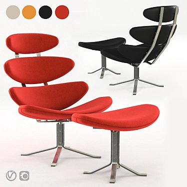 Modern Corona Chair SY: Stylish Armchair by Amir Sayyadi 3D model image 1 