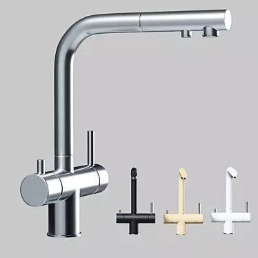 BLANCO FONTAS-S II: Stainless Steel Kitchen Mixer with Drinking Water Tap 3D model image 1 