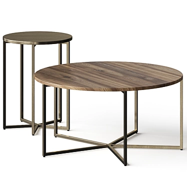 Elegant Black Tie Coffee Tables 3D model image 1 