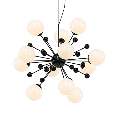 Elegant Black Pendant Light 3D model image 1 