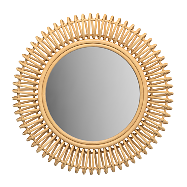 Rattan Tarsile Mirror: Elegant Decor for Your Space 3D model image 1 