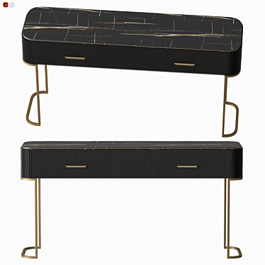 Elegant Ebony Marble Console 3D model image 1 