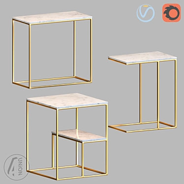 Sleek Modern Table TV Stand 3D model image 1 