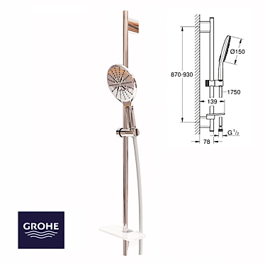 GROHE Rainshower SmartActive 150 Shower Set 3D model image 1 