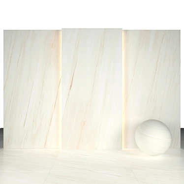 Elegant Alpine White Marble Slabs 3D model image 1 