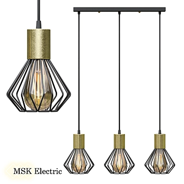 Loft loft MSK Electric Diadem suspended on a bar NL 2215-3 BK + BN