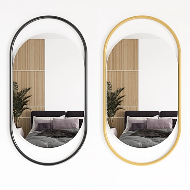 Elegant Oval Mirror 3D model image 1 