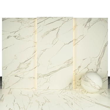 Luxurious Calacatta Oro Marble: 6 Textures & Various Tile Sizes 3D model image 1 
