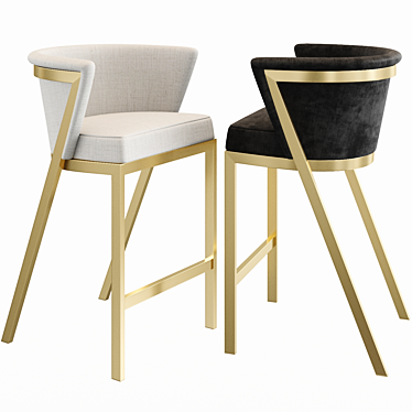 Gold Flamingo Berenice Counter Stool 3D model image 1 