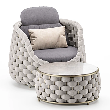 Textilene Rope Woven Outdoor Chair 3D model image 1 