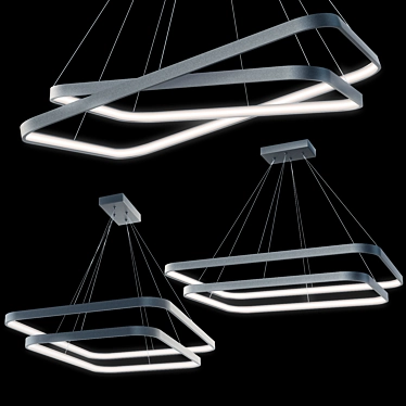 Sleek Minimalist LED Chandelier 3D model image 1 