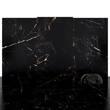 Black Atlas Marble: Elegant Versatile Tiles 3D model image 1 