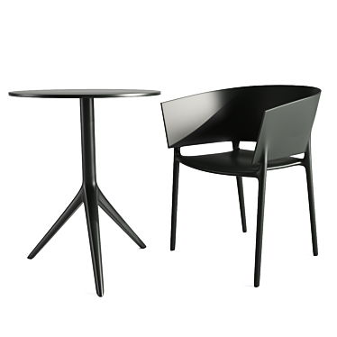 African-Inspired Vondom Chair & Mari-Sol Table 3D model image 1 