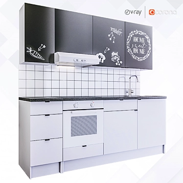 Sleek IKEA Kitchen #10 - V-Ray/Corona Render 3D model image 1 