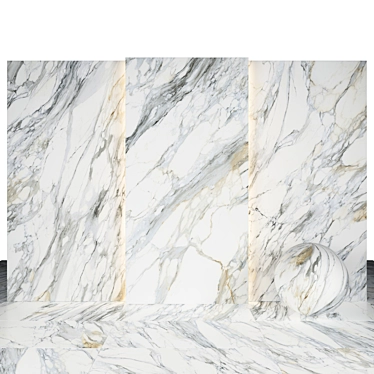 Apuan Alps Gold Marble: Captivate with Luxurious Elegance! 3D model image 1 