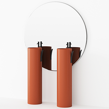Strato: Round Mirror with Integrated Lighting 3D model image 1 