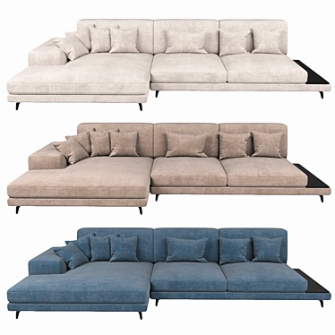 Feza: Stylish and Luxurious Corner Sofa 3D model image 1 