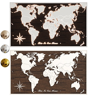GlobeQuest: Illuminated World Map 3D model image 1 