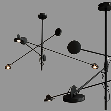 Modern Black FLICK Pendant Lamp 3D model image 1 