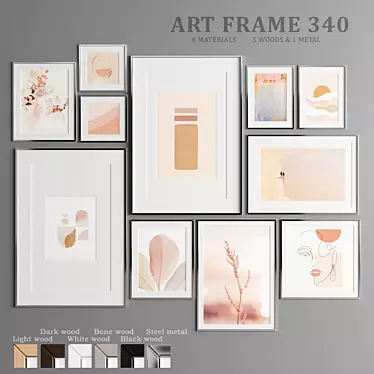 Versatile Art Frame Collection: 11 Frames in 6 Materials 3D model image 1 