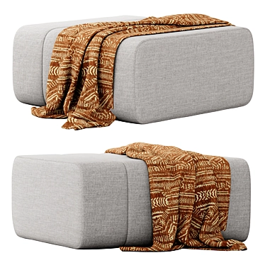 Cooper Fabric Ottoman: Stylish & Functional 3D model image 1 