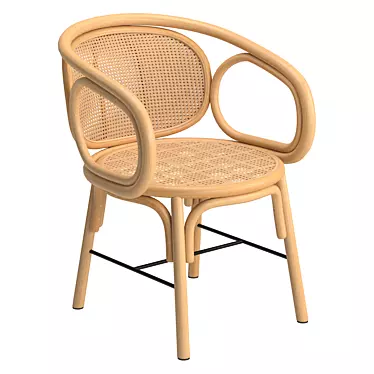 Sleek Rattan Dining Chair 3D model image 1 
