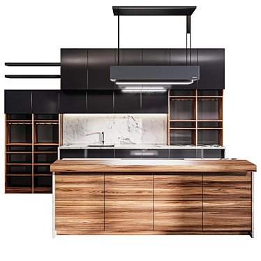 Modern Kitchen 2015: Spacious & Stylish 3D model image 1 